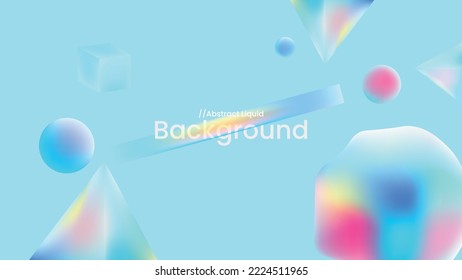 abstract fluid shapes with glassmorphism gradient style effect