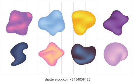 abstract fluid shapes, graphic design vector elements, gradation colors