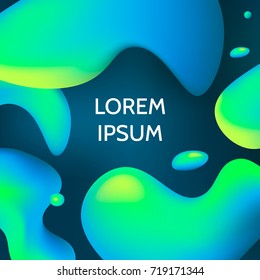 Abstract fluid shapes. Hipster colors cover design. Trendy abstract background with bright gradient colors. Vector illustration.