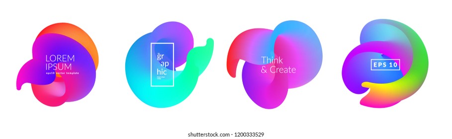 Abstract fluid shapes isolated on white. Eps10 vector.