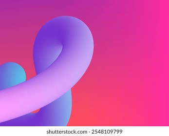 Abstract, fluid shapes morph and flow in a vibrant 3D gradient.