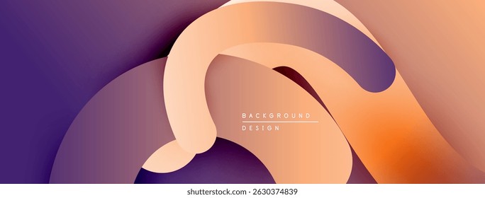 Abstract fluid shapes, orange, purple gradients. Modern design element for backgrounds, presentations. Smooth curves create dynamic composition.