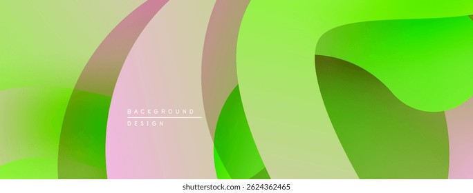 Abstract fluid shapes overlap, creating soft gradients. Colors include green, pink, beige. Minimalist design for backgrounds, presentations.