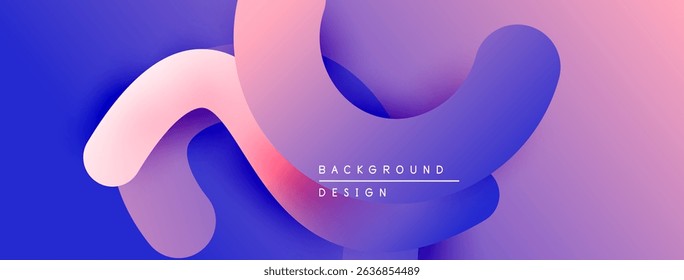 Abstract fluid shapes overlap, creating vibrant purple, pink, blue gradients. Modern design element for backgrounds, presentations.