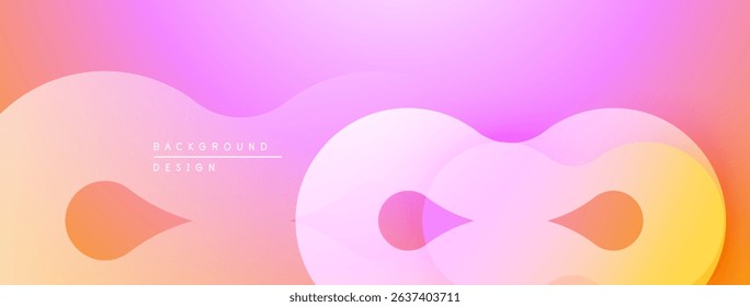 Abstract fluid shapes overlap, creating vibrant gradient background. Soft colors blend, suggesting movement, depth. Minimalist design.