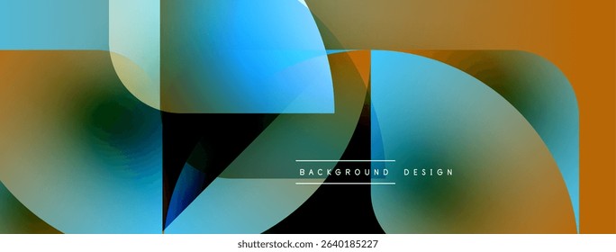 Abstract fluid shapes overlap, creating vibrant color gradients. Modern design elements suggest dynamic movement, smooth transitions.