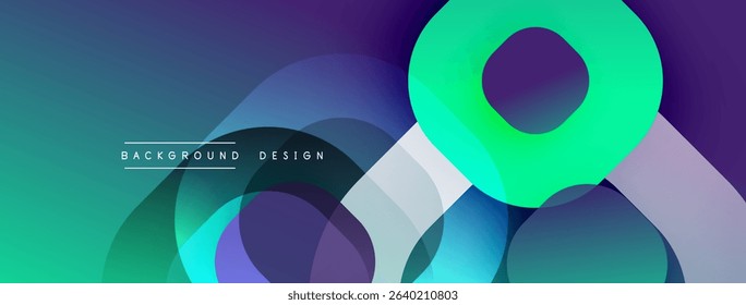Abstract fluid shapes overlap, creating vibrant teal, purple gradients. Modern design elements suggest movement, depth. Background text reads background design.