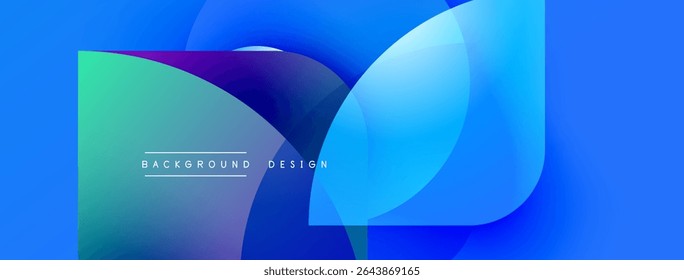 Abstract fluid shapes overlap, creating vibrant blue, green gradients. Modern design element for backgrounds, presentations.
