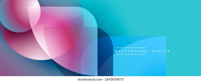 Abstract fluid shapes overlap, creating vibrant color gradients. Blue dominates right side, purple blends left. Modern design element.