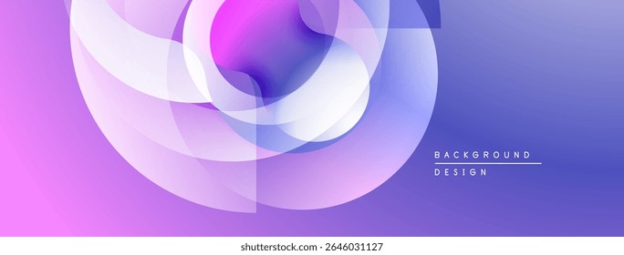 Las Formas de fluido Abstractas se superponen, creando vibrantes Gradientes púrpuras y azules. Elemento de diseño moderno para fondos, presentaciones.