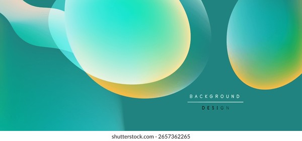 Las Formas de fluido Abstractas se superponen, creando vibrantes Gradientes azules y amarillos. Elemento de diseño moderno para fondos, presentaciones.