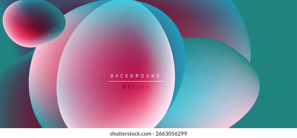 Las Formas Abstractas de fluidos se superponen, creando Gradientes de colores vibrantes. Rosa, turquesa, púrpura se mezclan sin problemas. Elemento de diseño moderno.