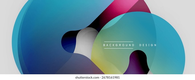 Abstract fluid shapes overlap, creating vibrant color gradients. Modern design element for backgrounds, presentations.
