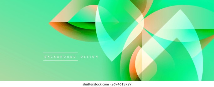 Abstract fluid shapes overlap, creating vibrant green, orange gradients. Modern design element for backgrounds, presentations.