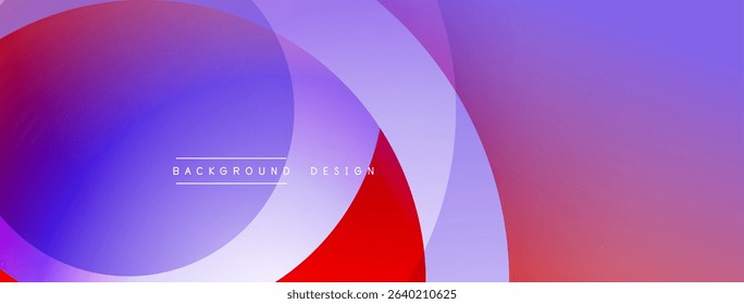 Abstract fluid shapes overlap. Vibrant red, blue, purple gradients create dynamic background design. Smooth transitions, modern aesthetic.