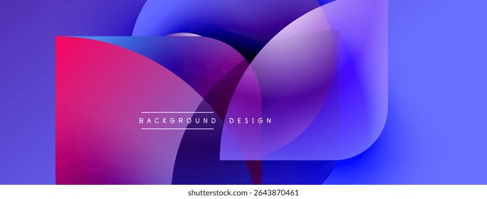 Abstract fluid shapes overlap. Vibrant magenta, purple, blue hues create dynamic background design. Modern aesthetic, smooth gradients present.