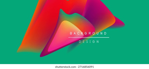 Las Formas de fluido Abstractas se superponen con un fondo turquesa vibrante. El diseño moderno presenta colores degradados, el texto lee el diseño de fondo. Composición visualmente llamativa.