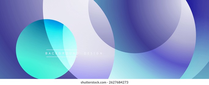 Abstrakte fließende Formen, überlappende Kreise, Farbverläufe. Modernes Design, sanfte Übergänge, dynamische Komposition. Minimalistische Ästhetik.