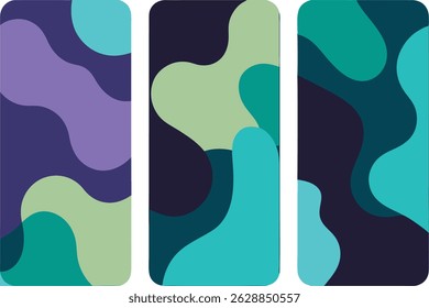 Abstract fluid shapes overlapping in modern style with soft rounded edges