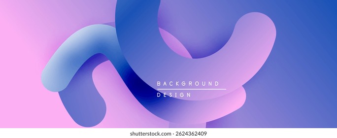 Abstract fluid shapes, pink purple gradients. Modern design elements create dynamic background. Text reads background design.