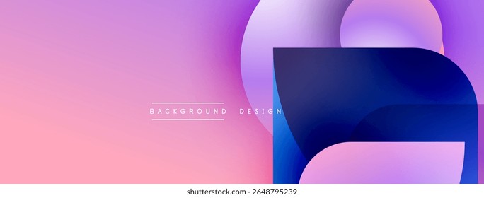 Abstract fluid shapes, pink purple gradient. Modern design elements create dynamic background. Text reads background design.