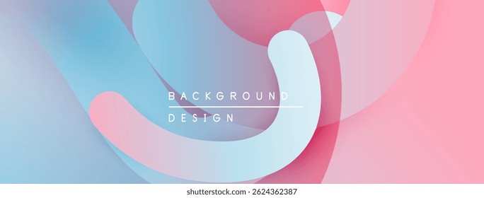 Abstract fluid shapes, pinks, blues blend. Modern design elements create dynamic background. Text reads background design.