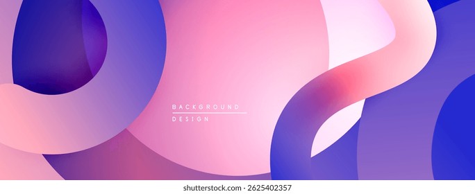 Abstract fluid shapes, pinks, purples create modern background. Gradient colors blend seamlessly, offering dynamic visual experience.