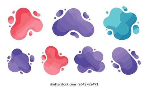 Abstract Fluid Shapes Set Design Element Collection Unique Graphic Decoration Minimalist Style Colorful