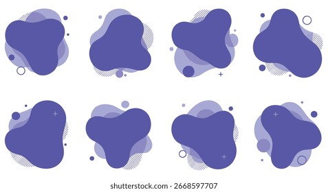Formas fluidas abstratas definidas com elementos geométricos, ilustração de vetor de design mínimo moderno
