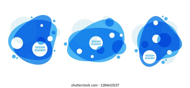 Abstract fluid shapes set. Vector design elements, cartoon style