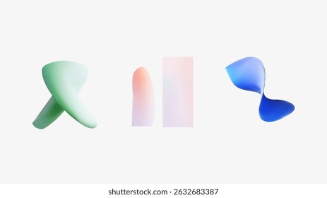 Formas de fluido abstratas em cores de gradiente impressionante Perfeito para uso de design moderno e moderno