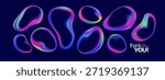 Abstract fluid shapes with transparent gradient textures. Colorful glass spheres and soap bubbles create dreamy crystal effects featuring purple, pink, and blue tones on clean backdrop.