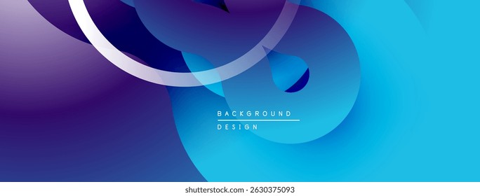 Abstract fluid shapes, vibrant blue purple gradients. Modern design elements create dynamic background texture. Minimalist aesthetic.
