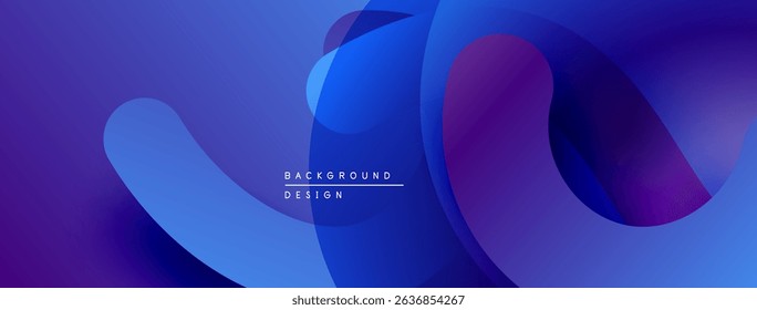 Abstract fluid shapes, vibrant blue purple gradients. Modern design, smooth transitions, dynamic composition. Background element for projects.