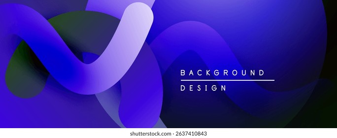 Abstract fluid shapes, vibrant blue hues, modern design. Gradient colors create dynamic visual effect. Minimalist composition.