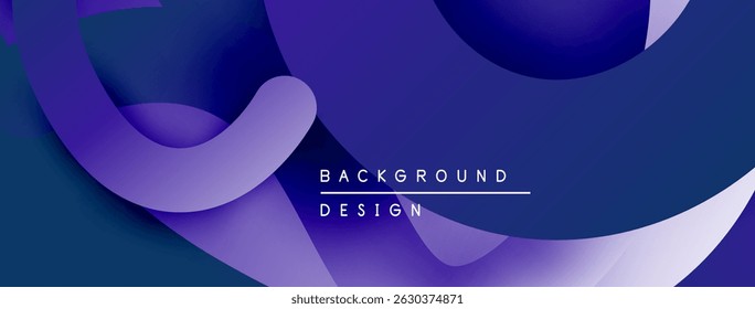 Abstract fluid shapes, vibrant blues, purples create modern background design. Minimalist text highlights concept. Smooth gradients dominate composition.