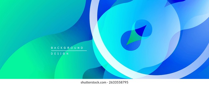 Abstractas Formas fluidas, azules vibrantes, verdes crean un fondo moderno. Los colores degradados se combinan a la perfección, ofreciendo un efecto visual dinámico.