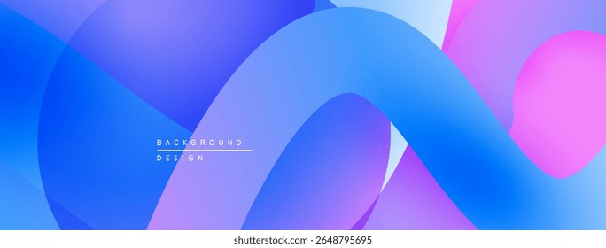 Abstract fluid shapes, vibrant blues, purples, pinks create dynamic background. Smooth gradients offer modern aesthetic.