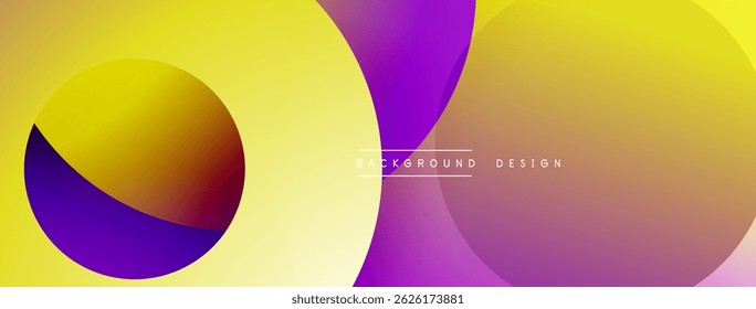 Abstract fluid shapes, vibrant colors blend. Yellow, purple gradients create dynamic visual effect. Modern design element.