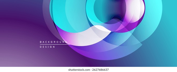Abstract fluid shapes, vibrant colors blend. Gradient purple, blue hues create dynamic composition. Modern design element.