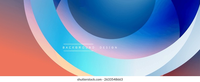 Abstract fluid shapes, vibrant colors blend. Gradient background creates modern design, smooth curves dominate composition.
