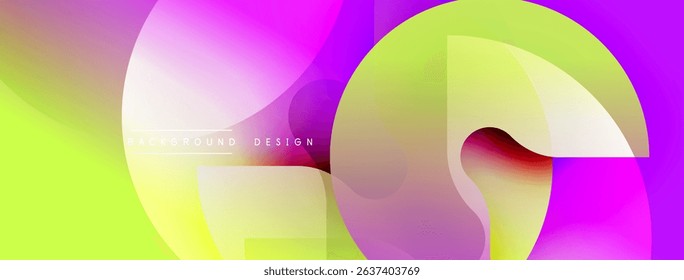 Abstract fluid shapes, vibrant colors blend. Modern design elements create dynamic visual experience. Gradient transitions offer smooth aesthetic.