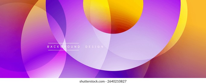 Abstract fluid shapes, vibrant colors blend. Modern design, gradients create dynamic visual effect. Purple, orange dominate composition.