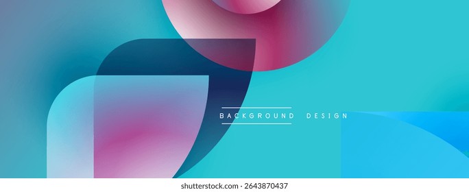 Abstract fluid shapes, vibrant colors blend. Modern design, dynamic composition, smooth gradients create visual interest. Background elements overlap.