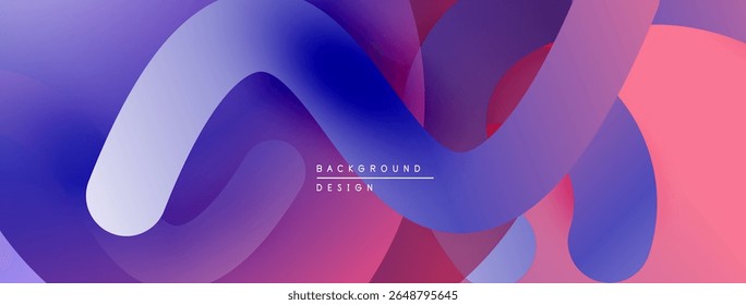 Abstract fluid shapes, vibrant colors blend. Modern design, smooth gradients create dynamic composition. Background texture feels soft.