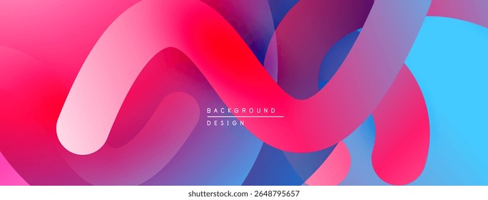 Formas fluidas abstratas, cores vibrantes se misturam. Design moderno, gradientes suaves criam composição dinâmica. Fundo perfeito.