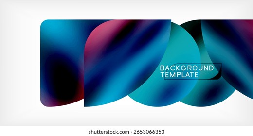 Abstract fluid shapes, vibrant colors, gradient design. Modern background template for creative projects, digital art.
