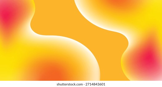 Formas fluidas Abstractas con un gradiente vibrante de amarillo, naranja y rosa, creando una sensación dinámica y orgánica.