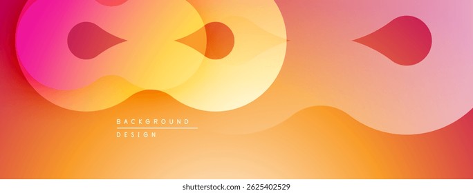 Abstract fluid shapes, vibrant gradients. Orange, yellow, pink hues blend seamlessly. Modern design element for backgrounds.