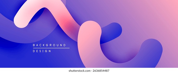 Abstract fluid shapes, vibrant gradients. Pink, purple, blue hues create modern background design. Smooth curves, dynamic composition.